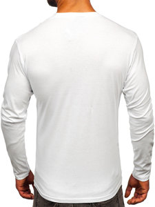 Longsleeve con stampa da uomo bianca Bolf 146742