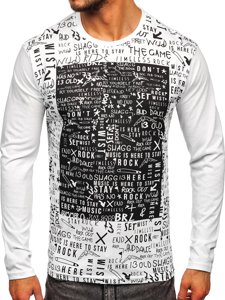 Longsleeve con stampa da uomo bianco Bolf 1213