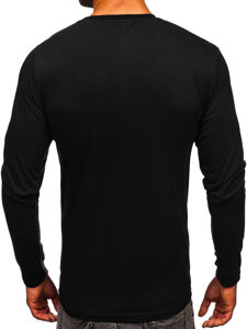 Longsleeve con stampa da uomo nera Bolf 146740