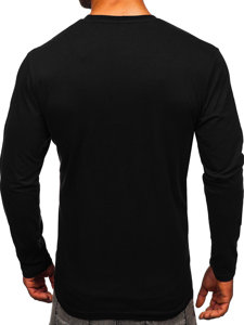 Longsleeve con stampa da uomo nera Bolf 146741