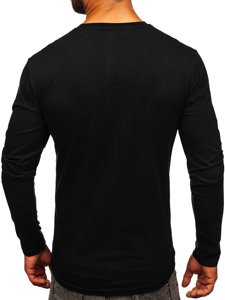 Longsleeve con stampa da uomo nera Bolf 146744