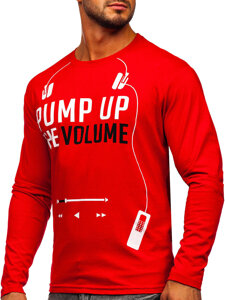 Longsleeve con stampa da uomo rosso Bolf 1219