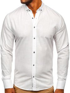 Longsleeve di cotone a maniche lunghe da uomo bianco Bolf 20701