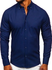 Longsleeve di cotone a maniche lunghe da uomo blu Bolf 20701