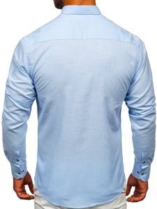 Longsleeve di cotone a maniche lunghe da uomo celeste Bolf 20701