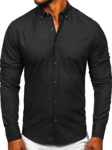 Longsleeve di cotone a maniche lunghe da uomo nero Bolf 20701