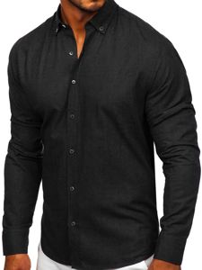 Longsleeve di cotone a maniche lunghe da uomo nero Bolf 20701