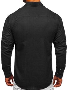 Longsleeve di cotone a maniche lunghe da uomo nero Bolf 20701