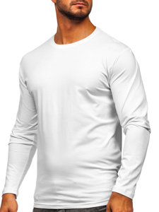 Longsleeve senza stampa da uomo bianco Bolf 1209