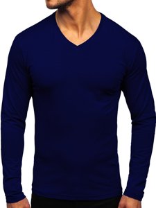 Longsleeve senza stampa da uomo blu Bolf 172008