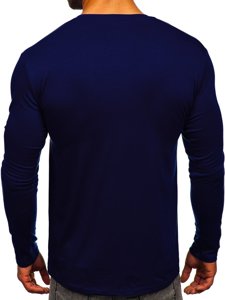 Longsleeve senza stampa da uomo blu Bolf 2088L