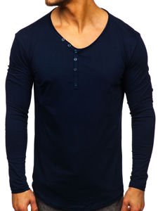 Longsleeve senza stampa da uomo blu Bolf 5059