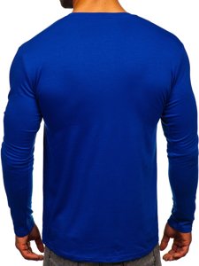 Longsleeve senza stampa da uomo blu cobalto Bolf 2088L