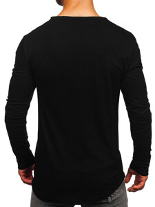 Longsleeve senza stampa da uomo nero Bolf 5059