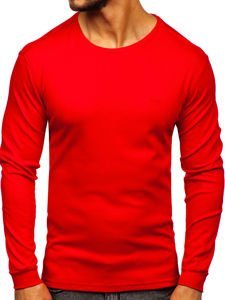 Longsleeve senza stampa da uomo rosso Bolf 145359