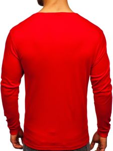 Longsleeve senza stampa da uomo rosso Bolf 145359