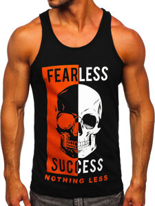 Maglietta Bodybuilding tank top con stampa nera Bolf 14841