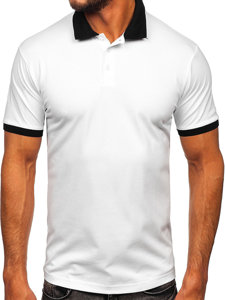 Maglietta polo da uomo bianco-nera Bolf 0003