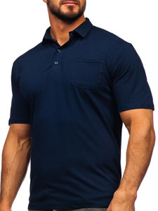 Maglietta polo in cotone da uomo blu Bolf 143006