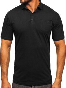 Maglietta polo in cotone da uomo nera Bolf 143006