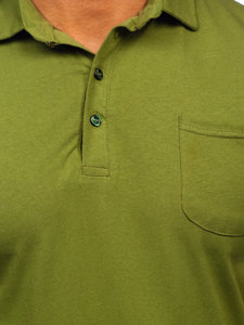 Maglietta polo in cotone da uomo verde Bolf 143006