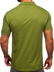 Maglietta polo in cotone da uomo verde Bolf 143006