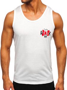 Maglietta tank top con stampa bianco-rossa Bolf HY818