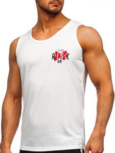 Maglietta tank top con stampa bianco-rossa Bolf HY818