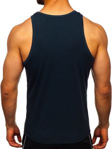 Maglietta tank top senza stampa blu Bolf 99003