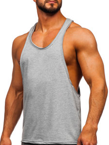 Maglietta tank top senza stampa da uomo grigia Bolf 1245