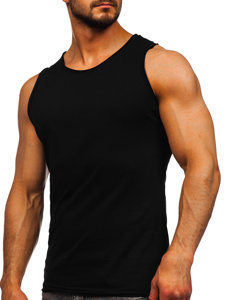 Maglietta tank top senza stampa da uomo nera Bolf 1205