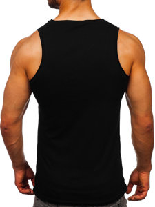 Maglietta tank top senza stampa da uomo nera Bolf 1205