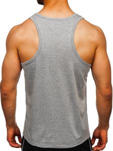 Maglietta tank top senza stampa grigia Bolf 99002