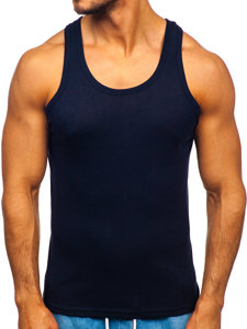 Maglietta tipo tank top senza stampa blu Bolf NB001