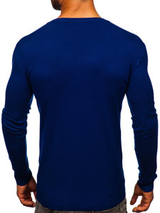 Maglione a scollo V da uomo blu Bolf MMB601