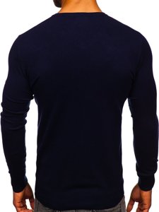 Maglione a scollo V da uomo blu Bolf YY03