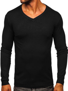 Maglione a scollo V da uomo nero Bolf MMB601