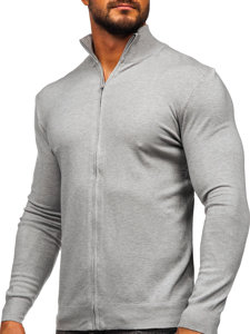 Maglione a zip da uomo grigio Bolf MM6004