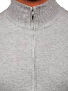 Maglione a zip da uomo grigio Bolf MM6004