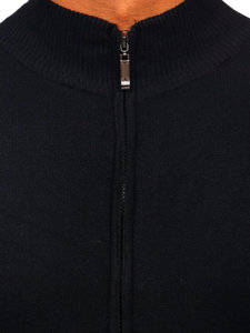 Maglione a zip da uomo nero Bolf YY07