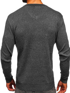 Maglione basic con scollo a V da uomo antracite Bolf S8530