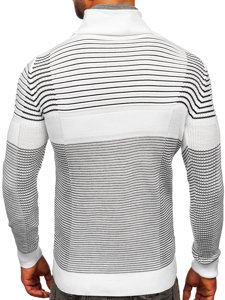 Maglione con colletto rialzato da uomo bianco Bolf 1038