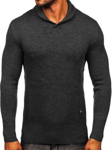 Maglione con collo alto da uomo grafite Bolf MM6018