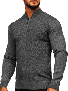 Maglione con collo alto da uomo grafite Bolf S8205