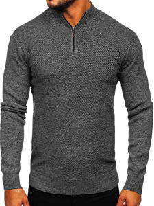 Maglione con collo alto da uomo grafite Bolf S8205