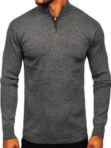 Maglione con collo alto da uomo grafite Bolf S8274