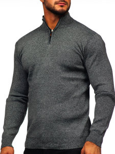 Maglione con collo alto da uomo grafite Bolf S8274