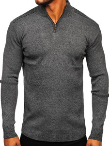 Maglione con collo alto da uomo grafite Bolf S8279