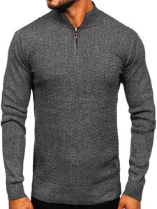 Maglione con collo alto da uomo grigio Bolf S8206