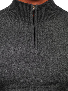 Maglione con collo alto da uomo nero Bolf S8274